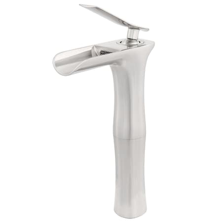 Novatto VICTORIA Single Lever Waterfall Vessel Faucet, Brushed Nickel GF-365BN